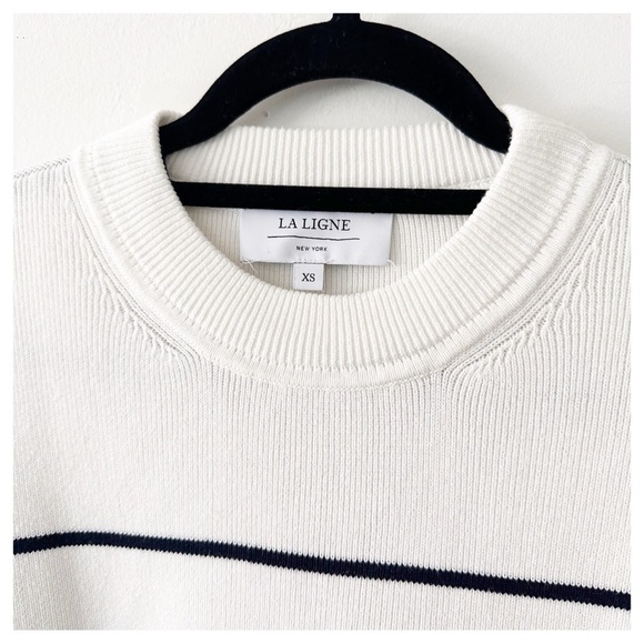 La Ligne White and Black Striped Sweater - Picture 4 of 6